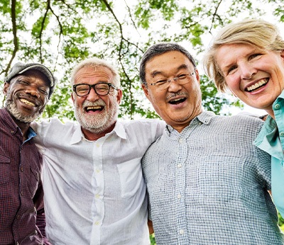 Dentures patient in Dallas out with friends